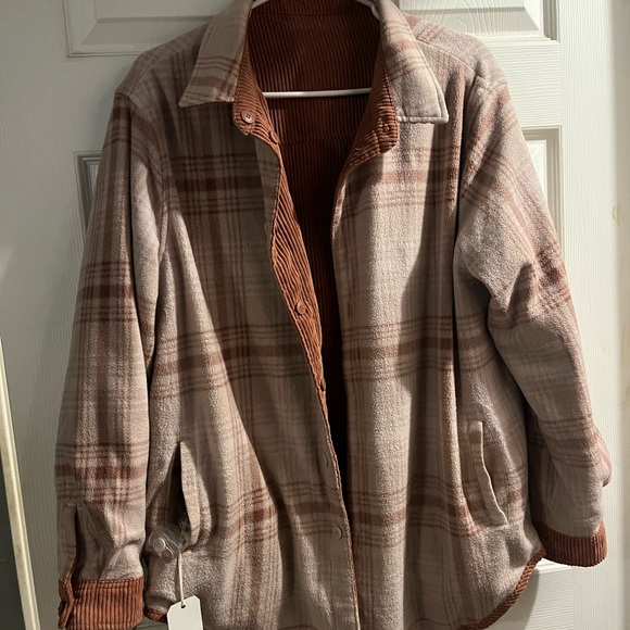 Reversible rust colored corduroy and plaid jacket NWT - Picture 4 of 9